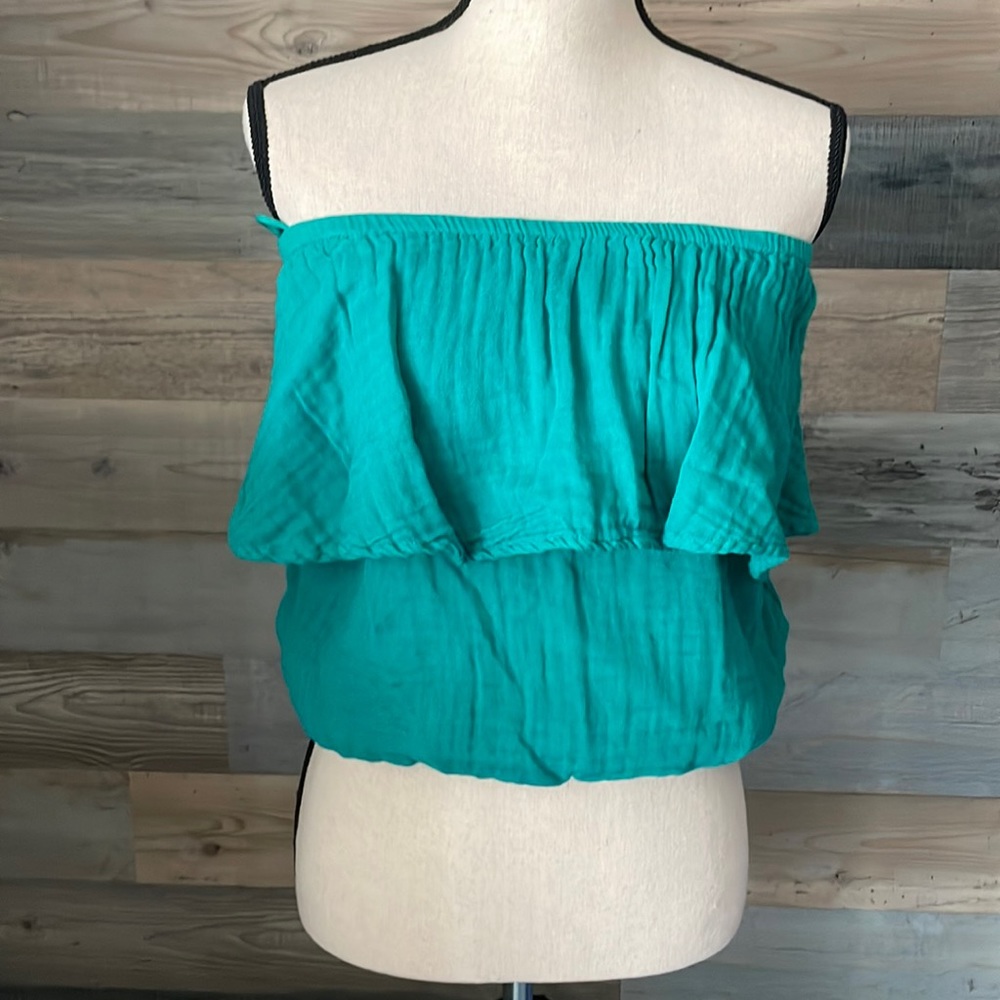 Michael Stars Gauze Strapless Top size S